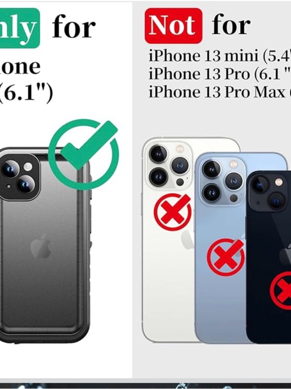 Black Waterproof Phone Case with Detachable Wrist Strap IPhone 13 - Picture 3 of 11
